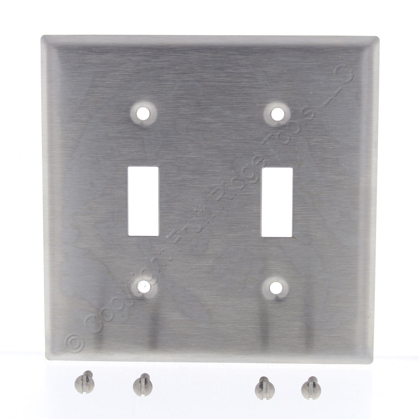 Leviton Stainless Steel 2-Gang Toggle Switch Cover Wall Plate Switchplate 84009