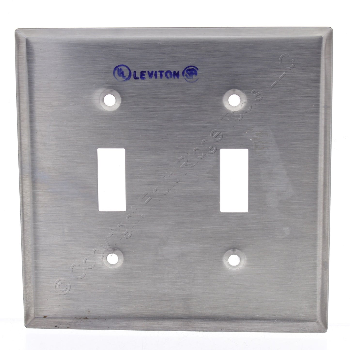 Leviton Stainless Steel 2-Gang Toggle Switch Cover Wall Plate Switchplate 84009