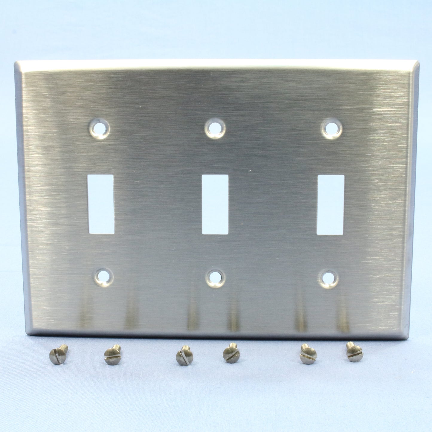 10 Leviton Type 430 Stainless Steel 3-Gang Toggle Switch Cover Wallplates 84011