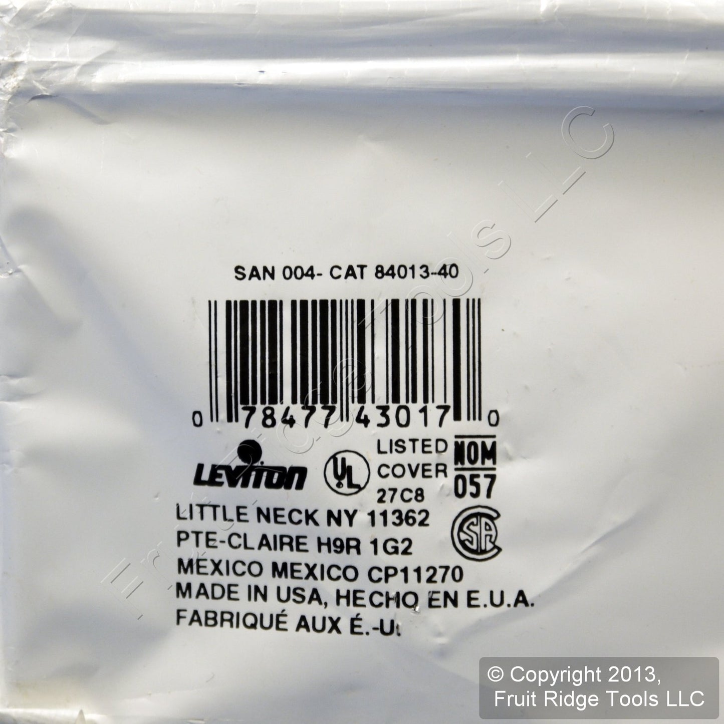 Leviton 84013-40 Stainless Steel 1-Gang .312" Telephone Cable Cover Non-Magnetic