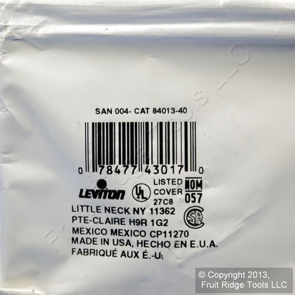 Leviton 84013-40 Stainless Steel 1-Gang .312" Telephone Cable Cover Non-Magnetic