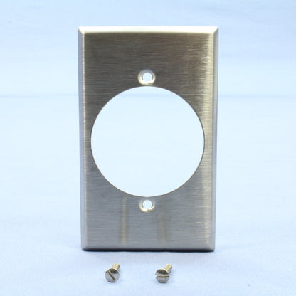 Leviton 84028 Stainless Steel 1G Dryer Range 2.15" Receptacle Wallplate Cover