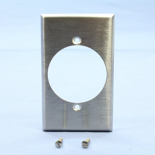 Leviton 84028 Stainless Steel 1G Dryer Range 2.15" Receptacle Wallplate Cover