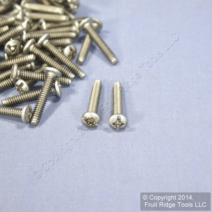 Leviton 84440-PRT Stainless Extra Long 7/8" Wallplate Phillips 6-32 Screws 50pcs
