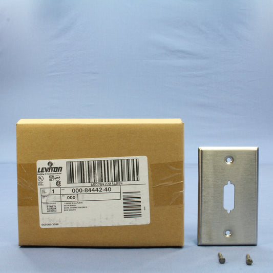Leviton 84442-40 Non-Mag Stainless Steel Wallplate For DB15 Data Jack Connector