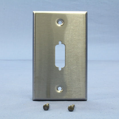 Leviton 84442-40 Non-Mag Stainless Steel Wallplate For DB15 Data Jack Connector