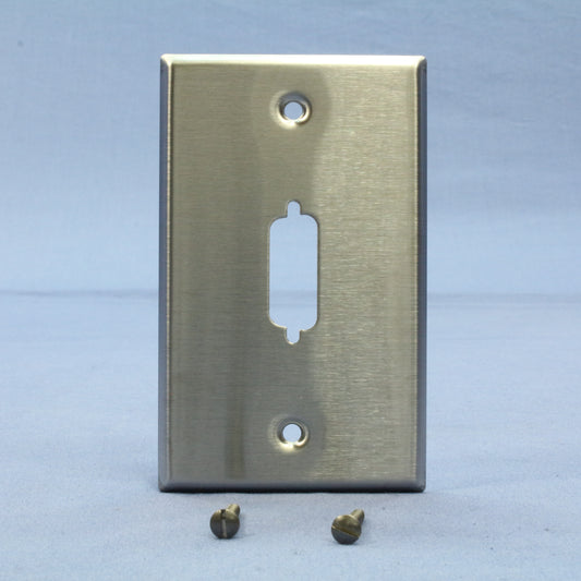Leviton 84442-40 Non-Mag Stainless Steel Wallplate For DB15 Data Jack Connector