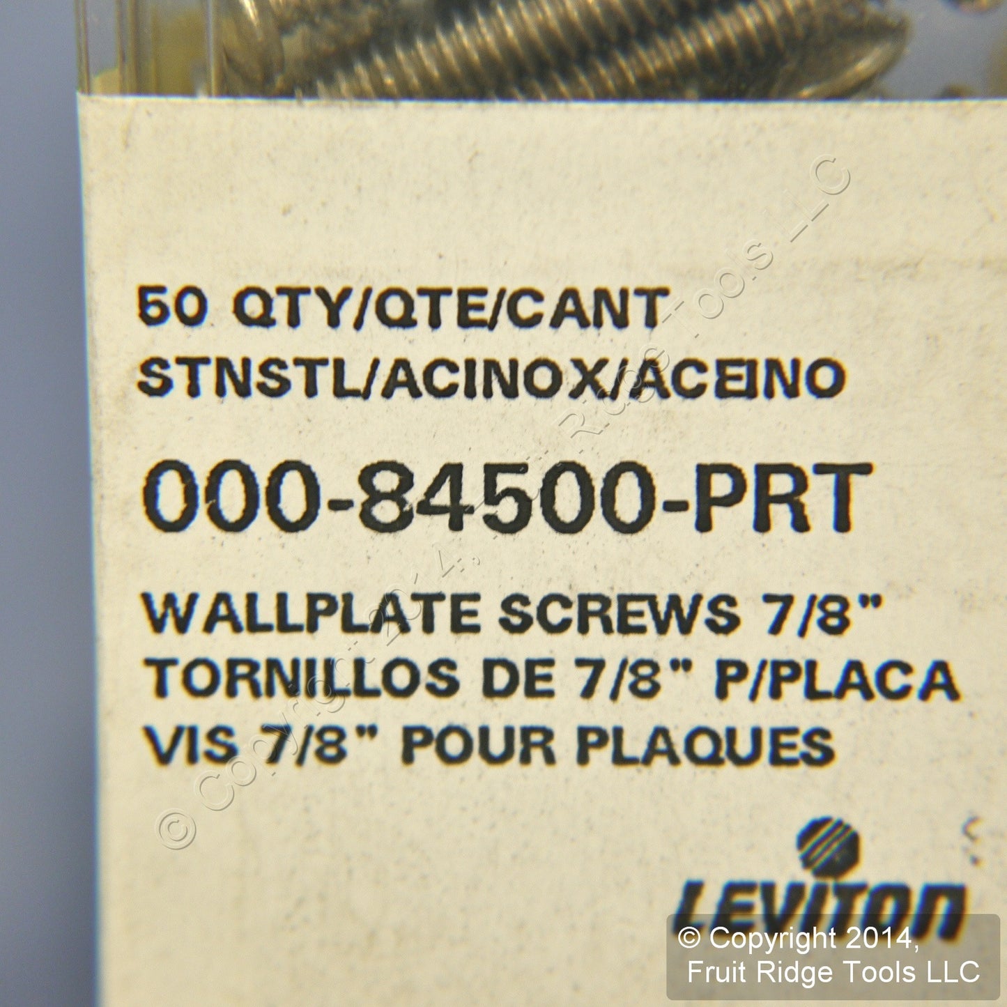 50 Leviton Stainless Extra Long 7/8" Wallplate OVAL Head 6-32 Screws 84500-PRT