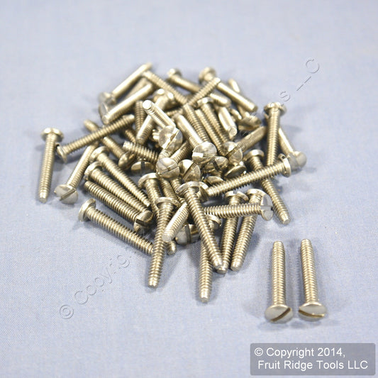 50 Leviton Stainless Extra Long 7/8" Wallplate OVAL Head 6-32 Screws 84500-PRT
