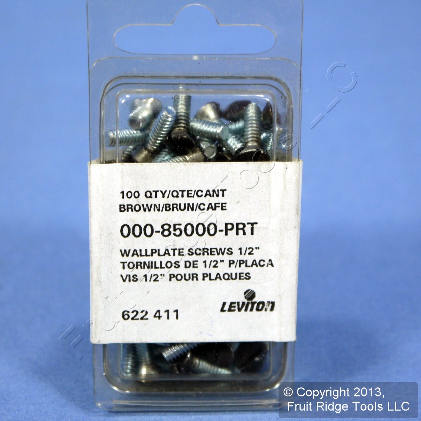 100 Leviton Brown 1/2" Wallplate Switch Cover Screws 6-32 Oval Head 85000-PRT