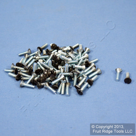 100 Leviton Brown 1/2" Wallplate Switch Cover Screws 6-32 Oval Head 85000-PRT