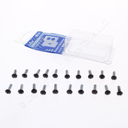20 Leviton Brown 1/2" Outlet Wallplate Switch Cover Screws 6-32 Thread 85000-PRT