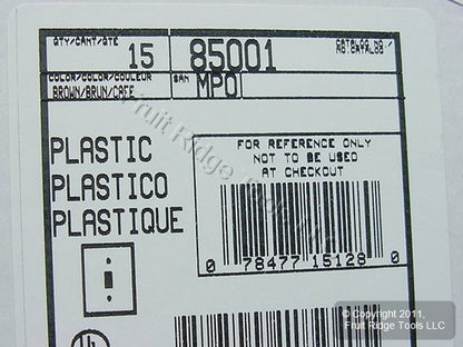 Leviton 85001 Brown 1-Gang Toggle Switch Plastic Standard Wallplate Covers 15pcs