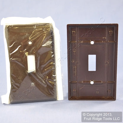 Leviton 85001 Brown 1-Gang Toggle Switch Plastic Standard Wallplate Covers 4pcs