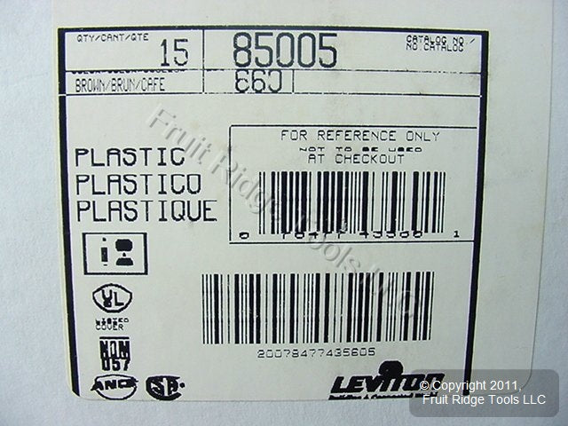 Leviton 85005 Brown 2-Gang Toggle Duplex Plastic Standard Wallplate Cover 15pcs
