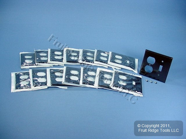 Leviton 85005 Brown 2-Gang Toggle Duplex Plastic Standard Wallplate Cover 15pcs