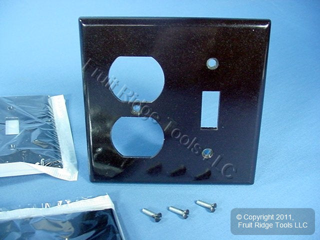 Leviton 85005 Brown 2-Gang Toggle Duplex Plastic Standard Wallplate Cover 15pcs