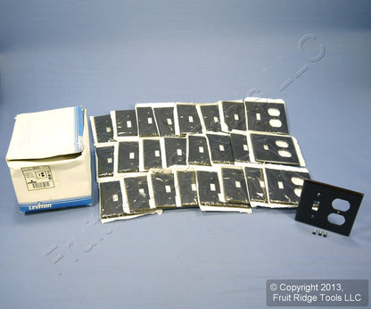 Leviton 85005 Brown 2-Gang Toggle Duplex Plastic Standard Wallplate Cover 25pcs