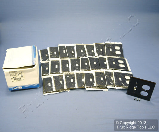 Leviton 85005 Brown 2-Gang Toggle Duplex Plastic Standard Wallplate Cover 25pcs