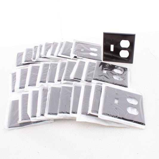 Leviton 85005 Brown 2-Gang Toggle Duplex Plastic Standard Wallplate Cover 30pcs