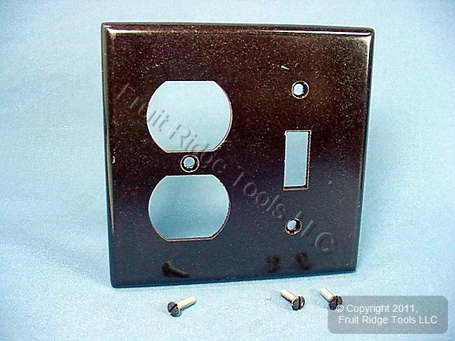 Leviton 85005 Brown 2-Gang Toggle Duplex Plastic Standard Wallplate Cover 30pcs