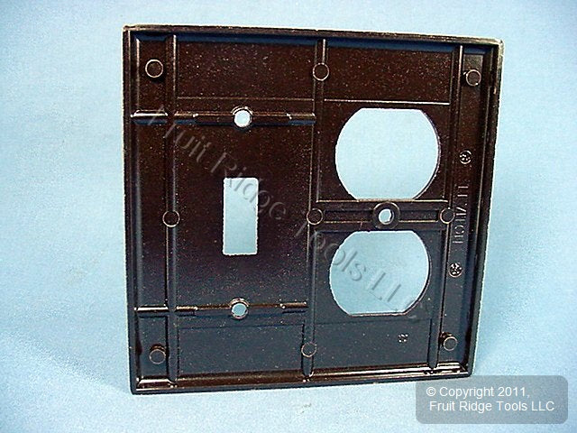 Leviton 85005 Brown 2-Gang Standard Toggle Switch Duplex Outlet Wallplate Cover