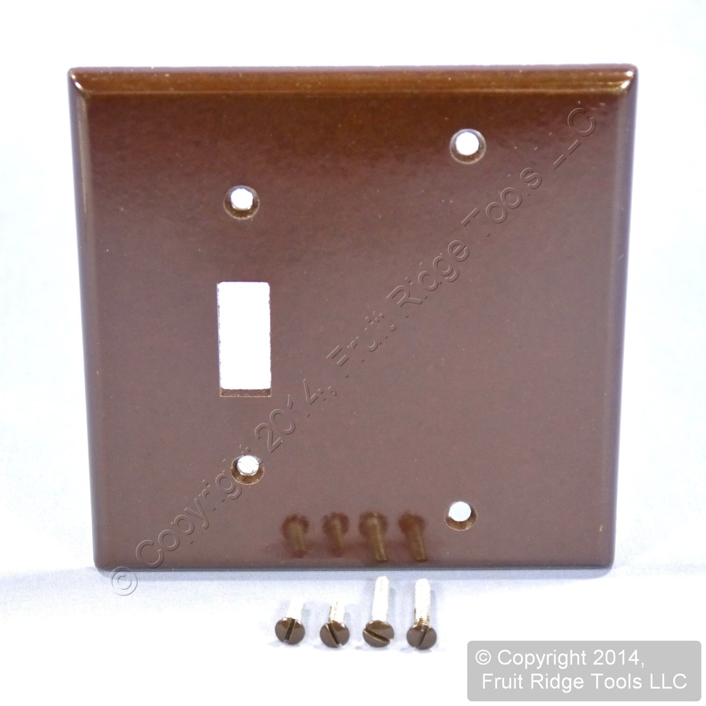 Leviton 85006 Brown 2-Gang Toggle Switch Blank Standard Size Wallplate Box Mount