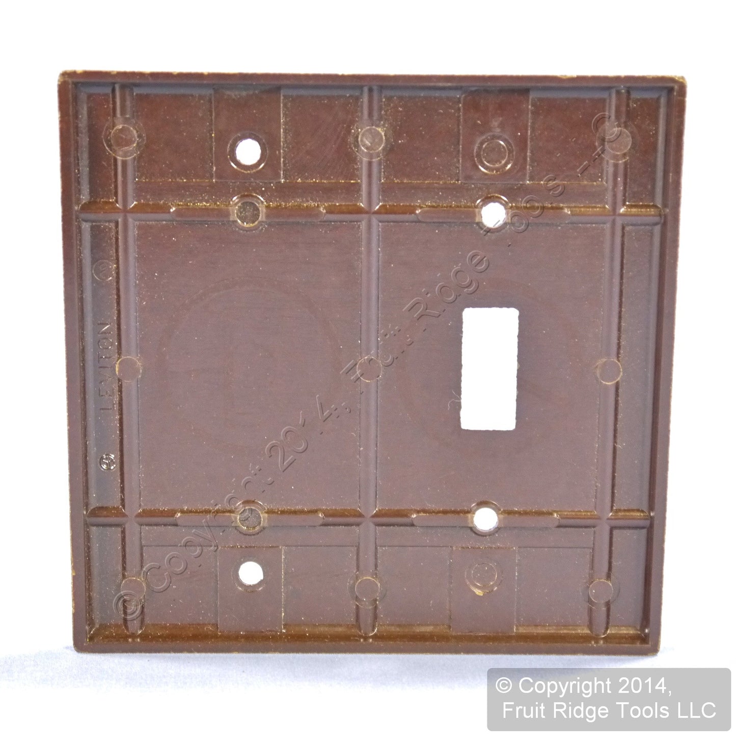 Leviton 85006 Brown 2-Gang Toggle Switch Blank Standard Size Wallplate Box Mount