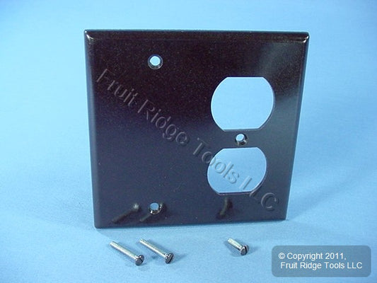 Leviton Brown 2G Duplex Outlet Receptacle Cover Box Mount Blank Wallplate 85008