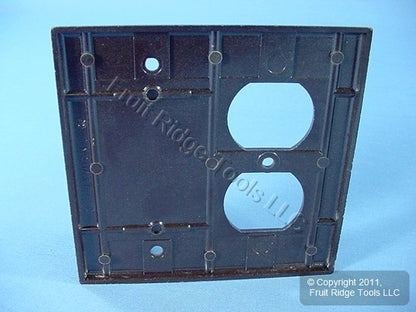 Leviton Brown 2G Duplex Outlet Receptacle Cover Box Mount Blank Wallplate 85008