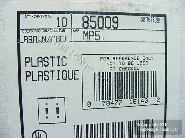 Leviton 85009 Brown 2-Gang Toggle Switch Plastic Standard Wallplate Covers 10pcs