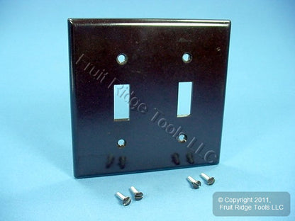 Leviton 85009 Brown 2-Gang Toggle Switch Plastic Standard Wallplate Cover Plate
