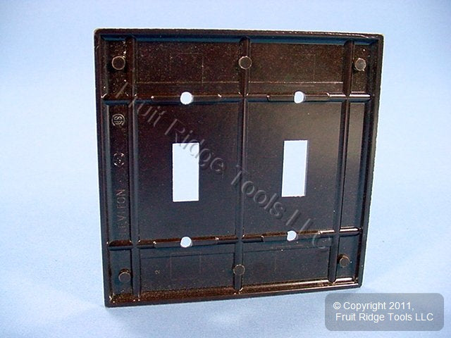 Leviton 85009 Brown 2-Gang Toggle Switch Plastic Standard Wallplate Cover Plate