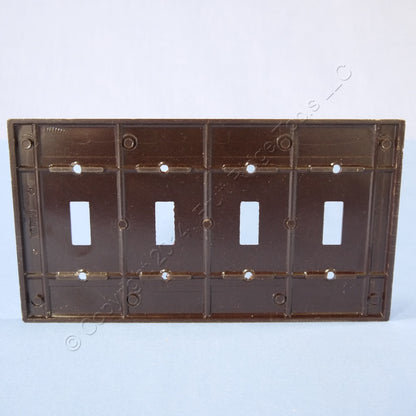Leviton 85012 Brown Toggle Light Switch Cover 4-Gang Wall Plate Switchplate