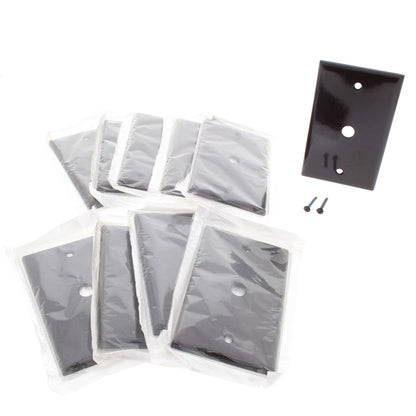 Leviton 85013 Brown 1-Gang .406" Phone Cable Thermoset Wallplate Covers 10pcs