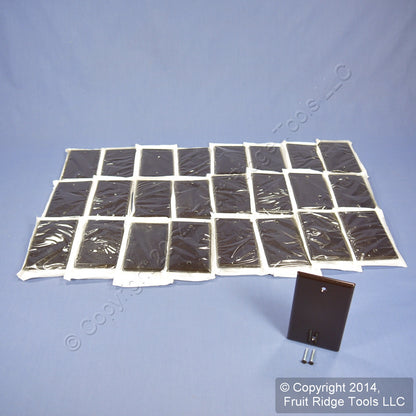 25 Leviton Brown 1-Gang Blank Thermoset Cover Plastic Wallplates Box Mount 85014