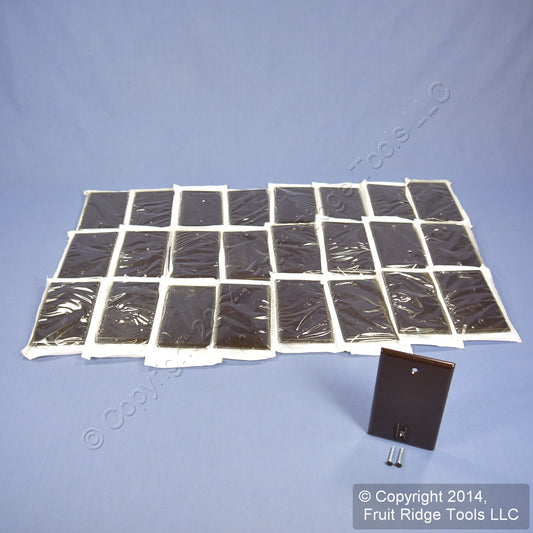 25 Leviton Brown 1-Gang Blank Thermoset Cover Plastic Wallplates Box Mount 85014