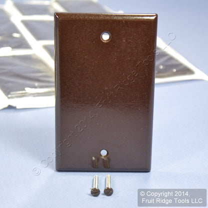 25 Leviton Brown 1-Gang Blank Thermoset Cover Plastic Wallplates Box Mount 85014