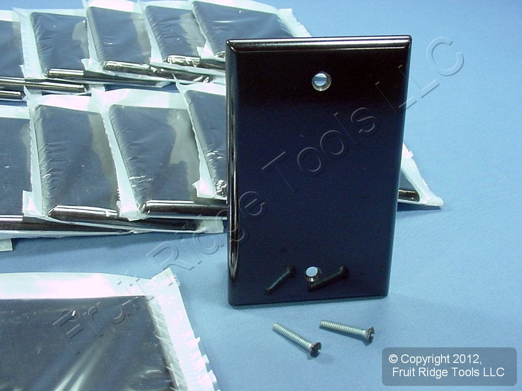Leviton 85014 Brown 1-Gang Blank Plastic Standard Wallplate Cover Box Mount 30pc