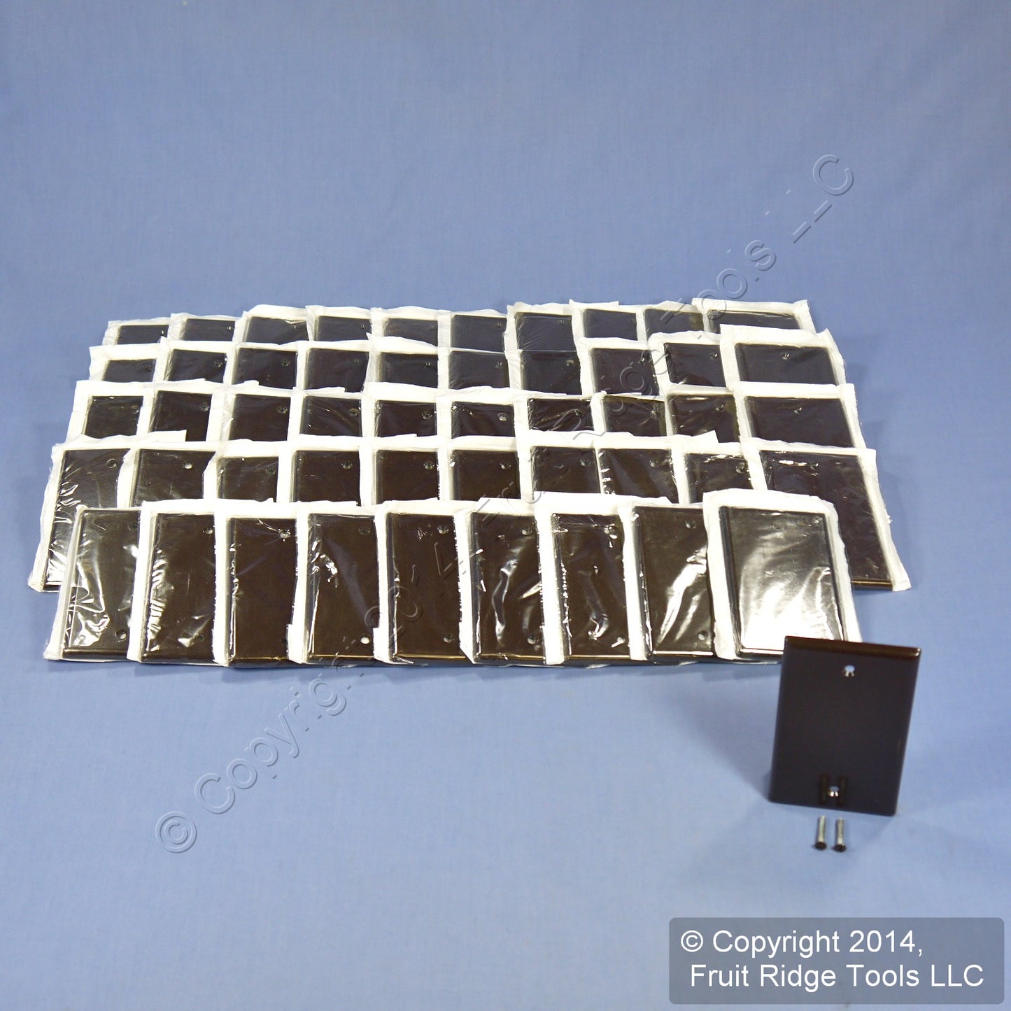 Leviton 85014 Brown 1-Gang Blank Plastic Standard Wallplate Cover Box Mount 50pc