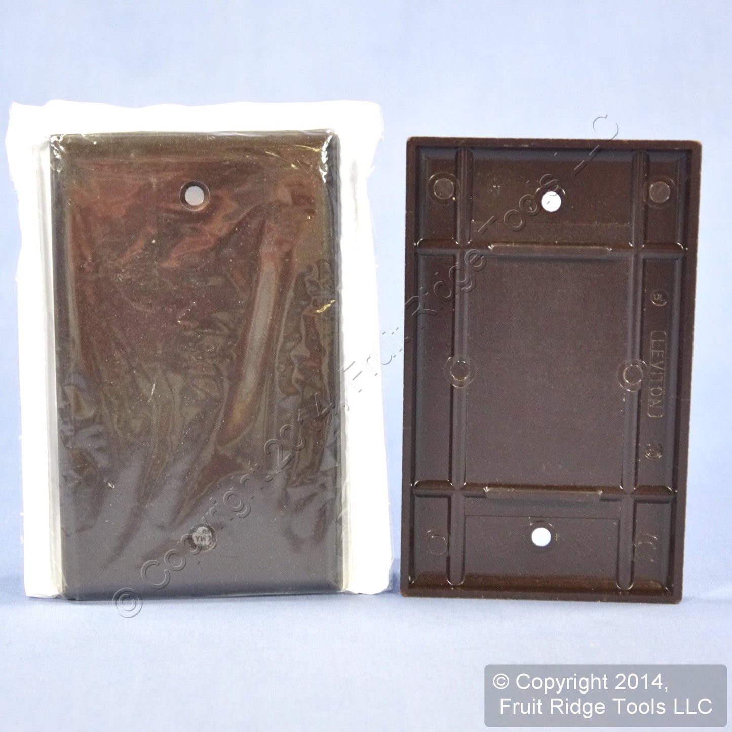 Leviton 85014 Brown 1-Gang Blank Plastic Standard Wallplate Cover Box Mount 50pc