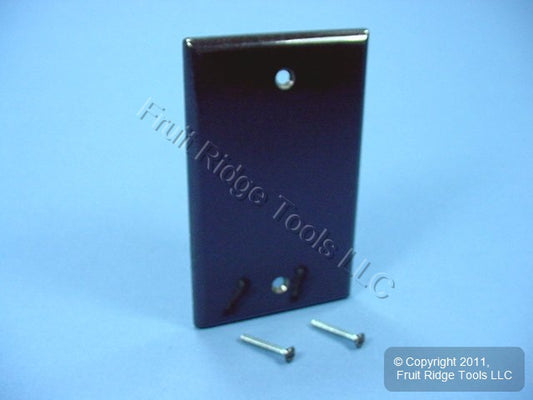 Leviton 85014 Brown 1-Gang Blank Plastic Standard Size Wallplate Cover Box Mount