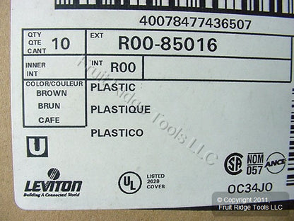 Leviton 85016 Brown 2-Gang Duplex Outlet Plastic Standard Wallplate Covers 10pcs