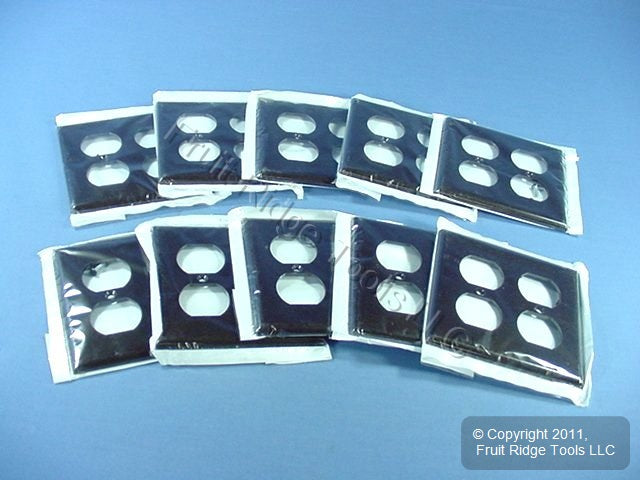 Leviton 85016 Brown 2-Gang Duplex Outlet Plastic Standard Wallplate Covers 10pcs