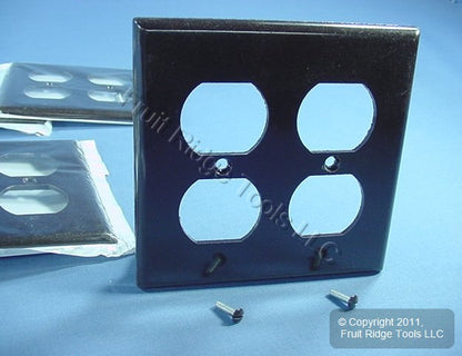 Leviton 85016 Brown 2-Gang Duplex Outlet Plastic Standard Wallplate Covers 10pcs