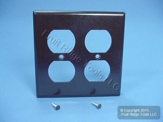 Leviton 85016 Brown 2-Gang Duplex Outlet Plastic Standard Wallplate Cover Plate
