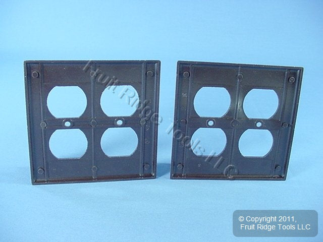 Leviton 85016 Brown 2-Gang Duplex Outlet Plastic Standard Wallplate Cover 2-pack