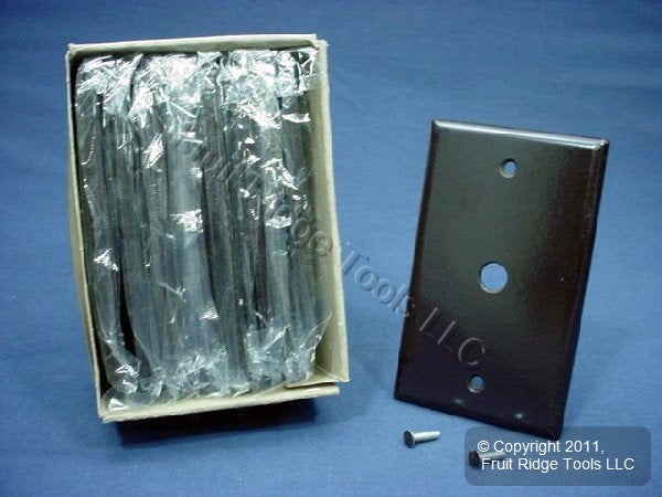 Leviton 85017 Brown 1-Gang Phone .625" Hole Plastic Wallplate Box Mount 10pcs