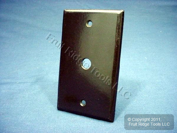 Leviton 85017 Brown 1-Gang Telephone .625" Hole Plastic Wallplates Box Mount 3pc