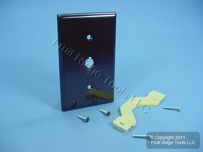 Leviton 85018 Brown 1-Gang Phone .406" Hole Plastic Wallplate Cover Strap Mount